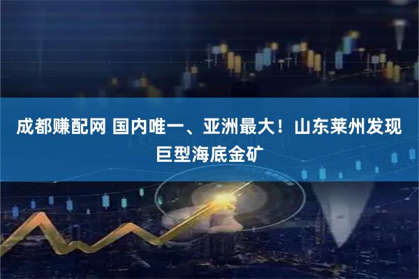 成都赚配网 国内唯一、亚洲最大！山东莱州发现巨型海底金矿